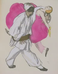 Costume Designs for Pamina and Monostatos in 